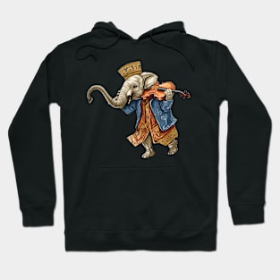 Elephant playing violin Hoodie